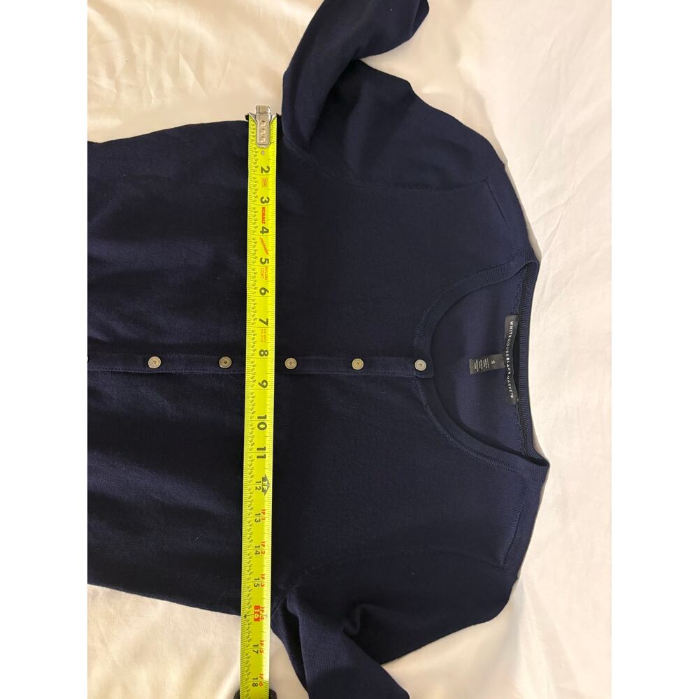 White House Black Market Navy Blue Button Front Cardigan Sweater Size S - Picture 11 of 11